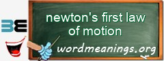 WordMeaning blackboard for newton's first law of motion